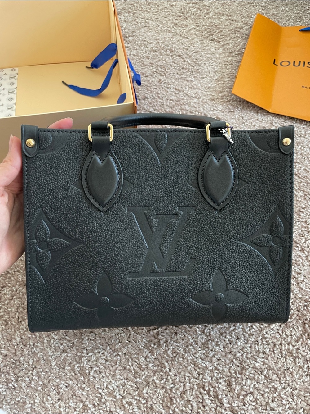 Louis Vuitton Black Monogram Embossed Satchel